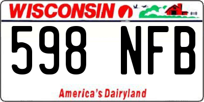 WI license plate 598NFB