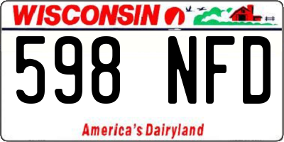 WI license plate 598NFD