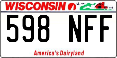 WI license plate 598NFF