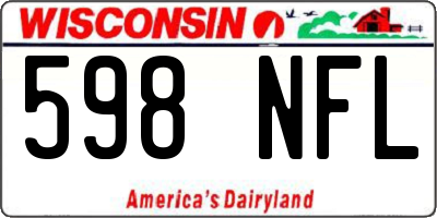 WI license plate 598NFL