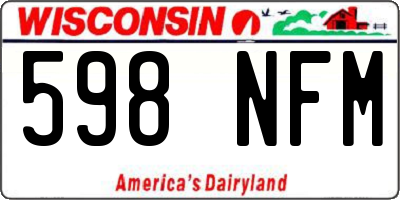 WI license plate 598NFM
