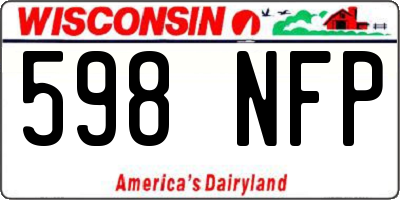 WI license plate 598NFP