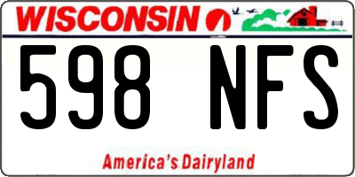 WI license plate 598NFS