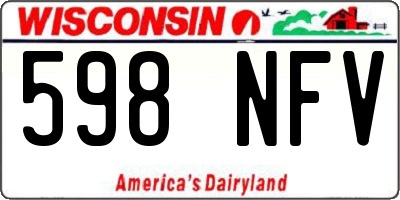 WI license plate 598NFV