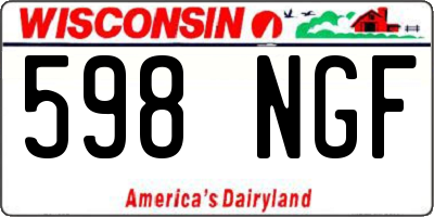 WI license plate 598NGF