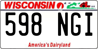 WI license plate 598NGI