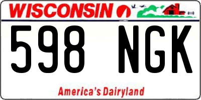 WI license plate 598NGK