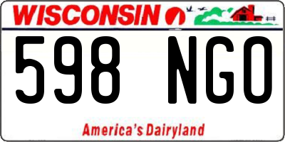 WI license plate 598NGO