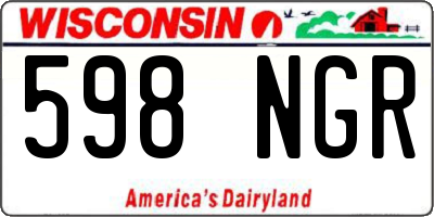 WI license plate 598NGR