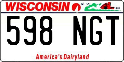 WI license plate 598NGT