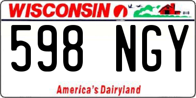 WI license plate 598NGY