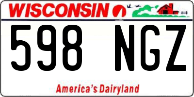 WI license plate 598NGZ