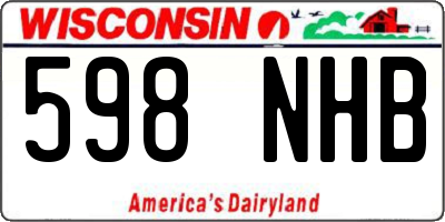 WI license plate 598NHB