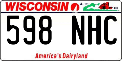 WI license plate 598NHC