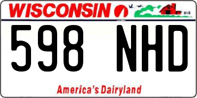 WI license plate 598NHD