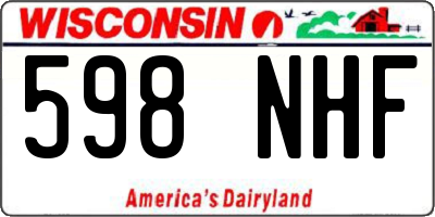 WI license plate 598NHF