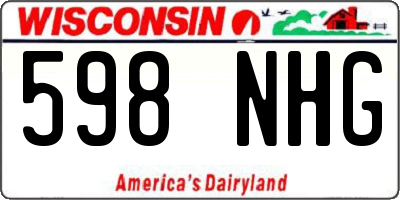 WI license plate 598NHG