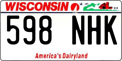WI license plate 598NHK