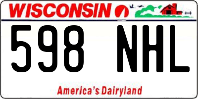 WI license plate 598NHL