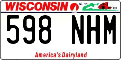 WI license plate 598NHM