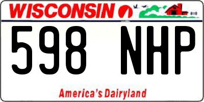 WI license plate 598NHP
