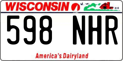 WI license plate 598NHR