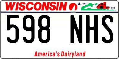 WI license plate 598NHS