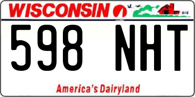 WI license plate 598NHT