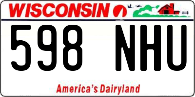WI license plate 598NHU