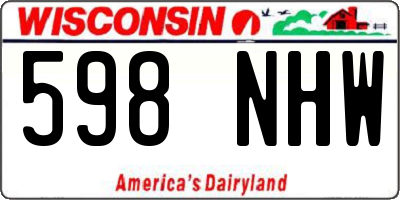 WI license plate 598NHW