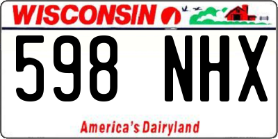 WI license plate 598NHX