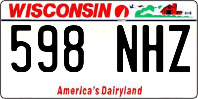WI license plate 598NHZ