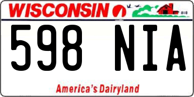 WI license plate 598NIA