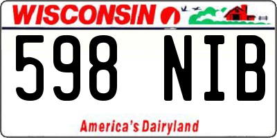 WI license plate 598NIB
