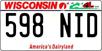 WI license plate 598NID