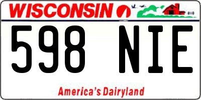 WI license plate 598NIE