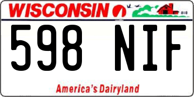 WI license plate 598NIF