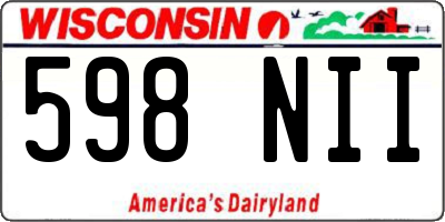 WI license plate 598NII