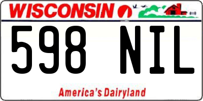 WI license plate 598NIL