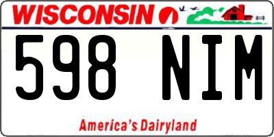 WI license plate 598NIM