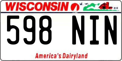 WI license plate 598NIN