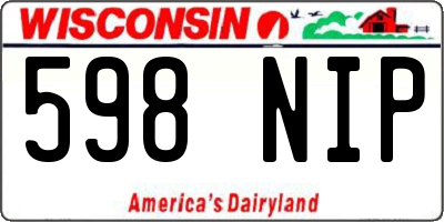 WI license plate 598NIP