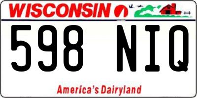 WI license plate 598NIQ