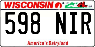 WI license plate 598NIR