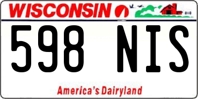 WI license plate 598NIS