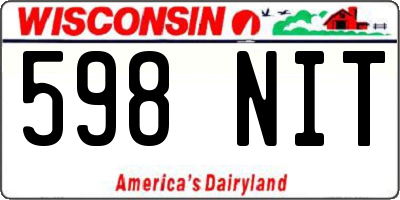 WI license plate 598NIT
