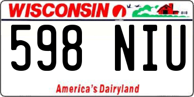 WI license plate 598NIU