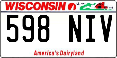 WI license plate 598NIV
