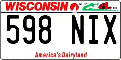 WI license plate 598NIX