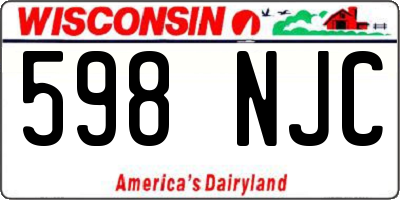 WI license plate 598NJC